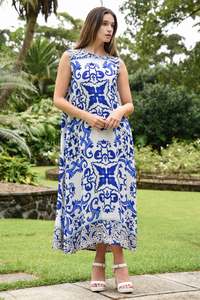 Clothing: Curate - Smooth Ride Dress // Blue Tile