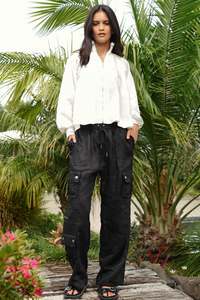 Clothing: Coop - Linen On The Edge Trouser // Black