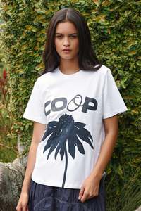 Clothing: Coop - Bloom Service T-Shirt // White & Navy