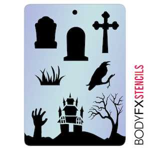 Halloween: Graveyard Stencil