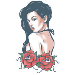 Biker Tattoos: Temporary Tattoos- Rose Pin Up