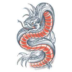 Biker Tattoos: Temporary Tattoos- Snake