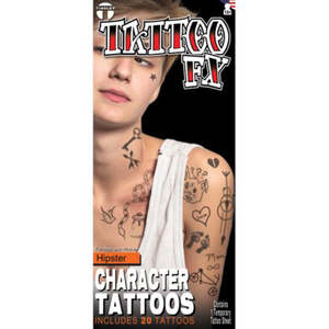 Face Neck Hand Tattoos: Temporary Tattoos- Hipster Stick and Poke