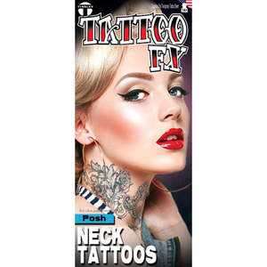Face Neck Hand Tattoos: Temporary Tattoos- Posh Neck Tattoo