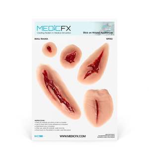 19 Trauma Stick On Moulage Sheets: Sheet Small Trauma