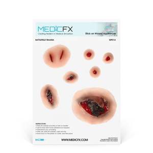 19 Trauma Stick On Moulage Sheets: Sheet Battlefield Trauma