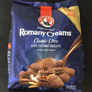 Biscuits: Bakers Romany Creams - Classic Choc - Block Bottom 1kg