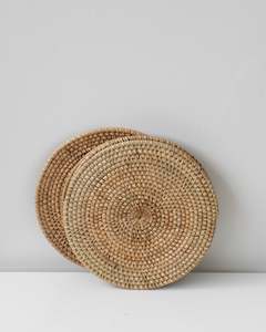 Kitchen Dining Coasters: MINI ROUND RATTAN PLACEMAT - SET OF 4
