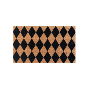 Rugs Runners: DOORMAT HARLEQUIN BLACK