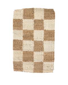 Rugs Runners: JUTE MAT - WHITE CHECK