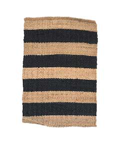 Rugs Runners: JUTE MAT - BLACK STRIPE