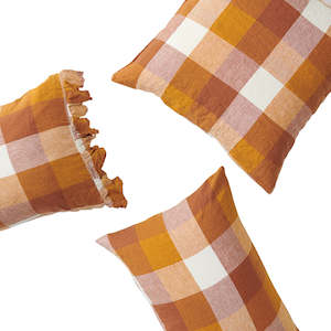Pillowcases: Biscuit Check Pillowcase Set