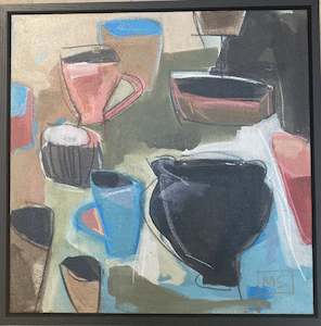 Art: Marcia Scott - Black Pot & Cups