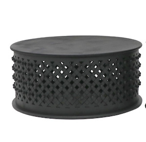 Furniture: Round Coffee Table - Aged Black 900 dia
