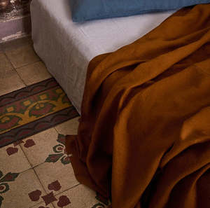 Terracotta - Heavyweight Linen Bedcover