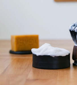 Shaving  Soap - Matt Black Pottery