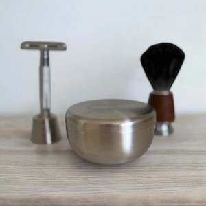 Bath Body: Shaving Soap - Stainless Steel Dish