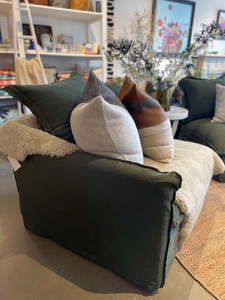 Belgian Linen Loose Cover Sofa - Left Arm