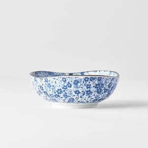Blue Daisy Small Uneven Bowl