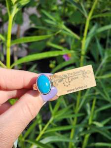 Boho Jewellery: Chrysocolla Stirling Silver Size 6