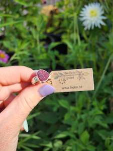Boho Jewellery: Ruby in Stirling Silver Size 7