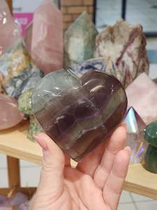 Rainbow Fluorite Heart