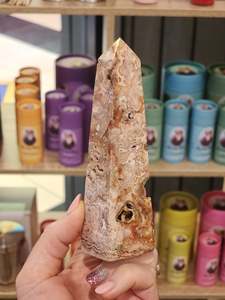One Of A Kind Finds: Pink crazy lace agate tower "Pip"
