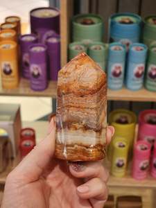 Pink crazy lace agate tower "Rach"