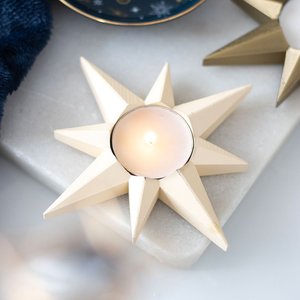 Homeware Incense Burners: Cream Star Tealight Candle Holder
