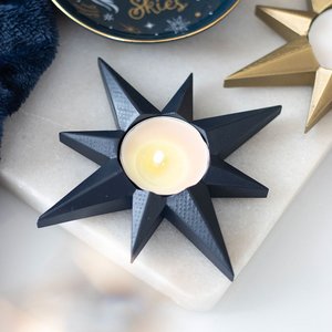 Homeware Incense Burners: Navy Star Tealight Candle Holder