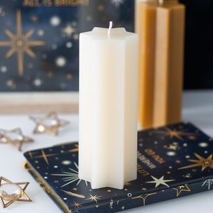 Homeware Incense Burners: Cream Starry Night Star Shaped Taper Candle