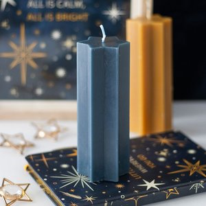 Navy Blue Starry Night Star Shaped Taper Candle