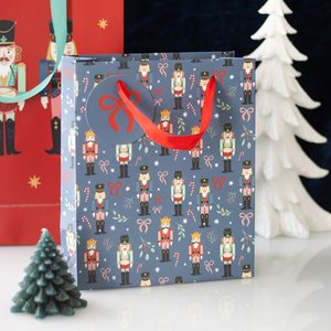 Christmas 2025: Blue Nutcracker Print Gift Bag