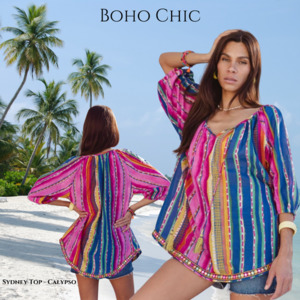 Products: I Am Pylgrym - Sydney Top - Calypso Stripe Boho Chic