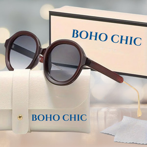 Products: BOHO CHIC - DEEP WINE MID SIZE ROUNDED SUNGLASSES Boho Chic