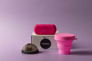Accessories 1: bohokiwi Menstrual Disc, Capsule Style Carrier Case & Steriliser Set