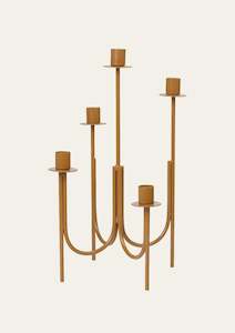 Candles: BROSTE Candlestick Farri Golden Brown
