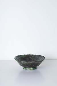 Moroccan Ceramaics: Moroccan Green Zig Zag Bowl - Medium