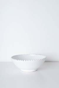 Moroccan White Zigzag Salad Bowl
