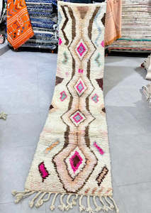 Moroccan Rugs: RUNNER BROWN AND PINK TONES 300 X 73 CM (0312)