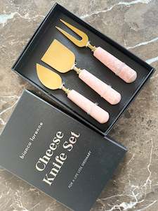 All: Cheese Knife Set - Pink Marble
