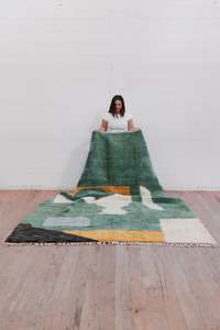 New Moroccan Rugs: New Green Moroccan Beni M'Rirt Rug- 3500 x 2400 mm -