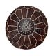 Genuine Leather Hand-stitched Pouf (Dark Tan)