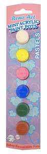 Art: Mini Acrylic Paint Pots (6ml) 6PK - Pastels