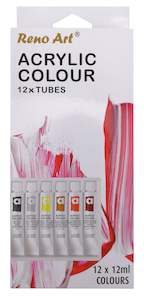 Art: Acrylic Colour Paint Set (12ml Tubes) 12PK