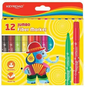 Art: Keyroad Jumbo Colouring Fiber Markers 12PK