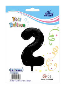 Party: Foil Balloon (68x126cm) Black Number - 2