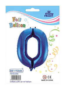 Party: Foil Balloon (83x113cm) Royal Blue Number - 0