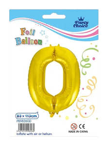Party: Foil Balloon (83x113cm) Gold Number - 0