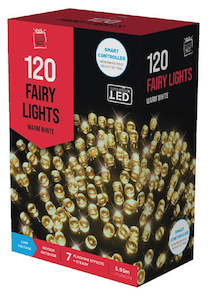 Christmas: W/P LED Fairy Flashing Lights 120PC - Warm White